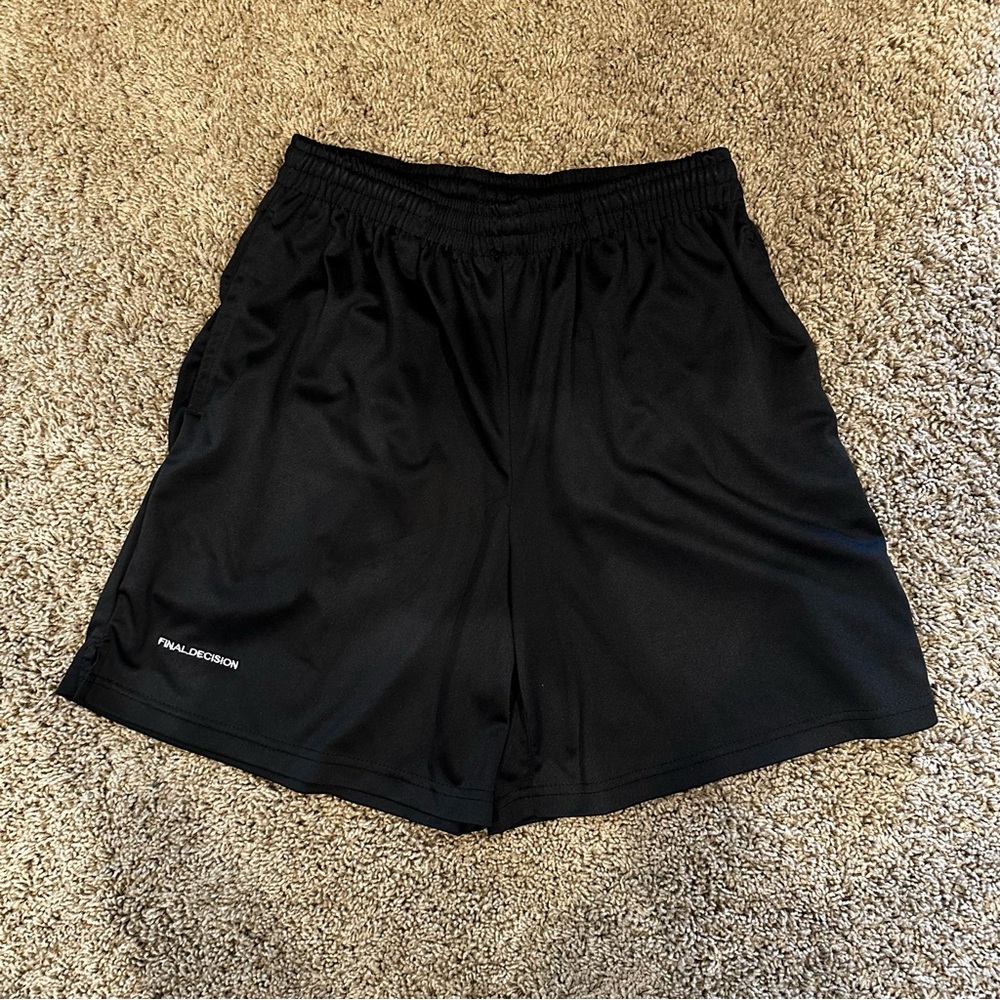 Adult small black soccer referee shorts